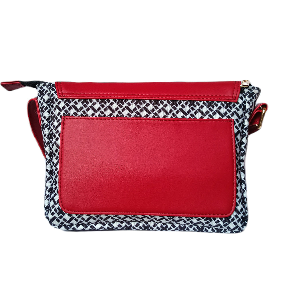 Red Vegan Leather Sling Bag