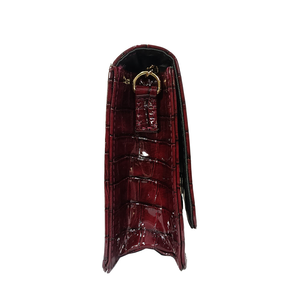 Maroon Vegan Leather Sling Bag