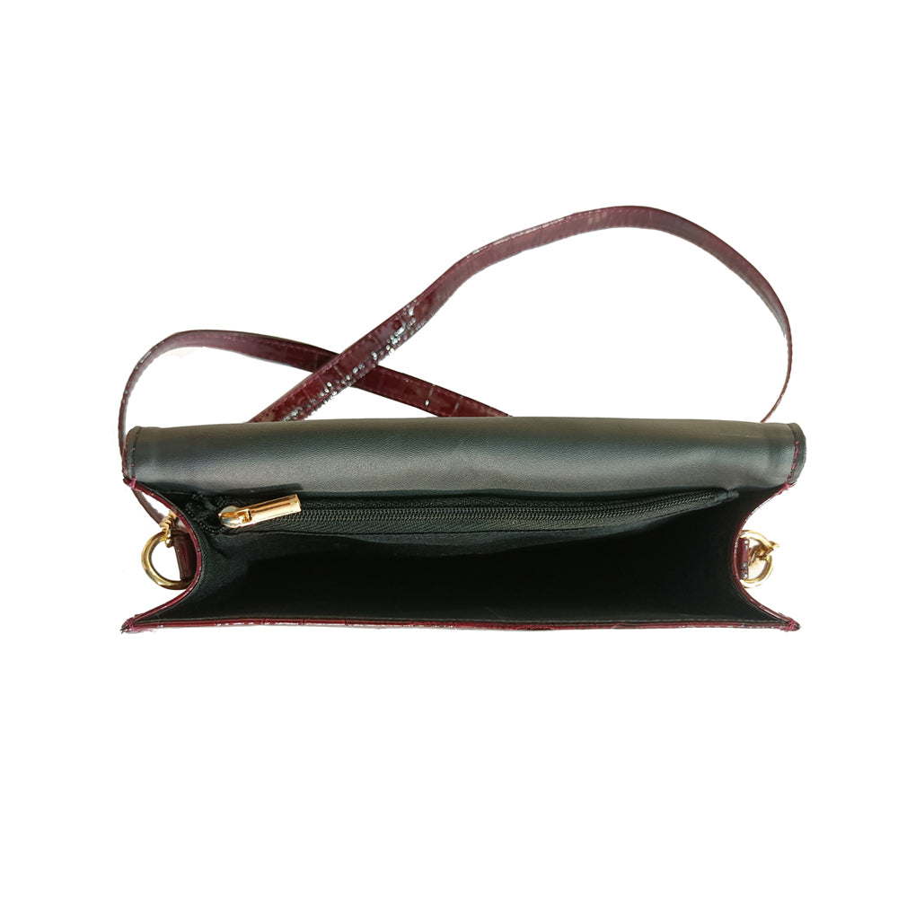 Maroon Vegan Leather Sling Bag