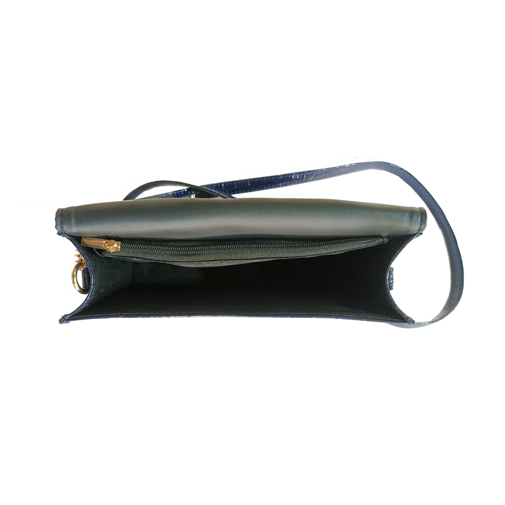 Navy Vegan Leather Sling Bag