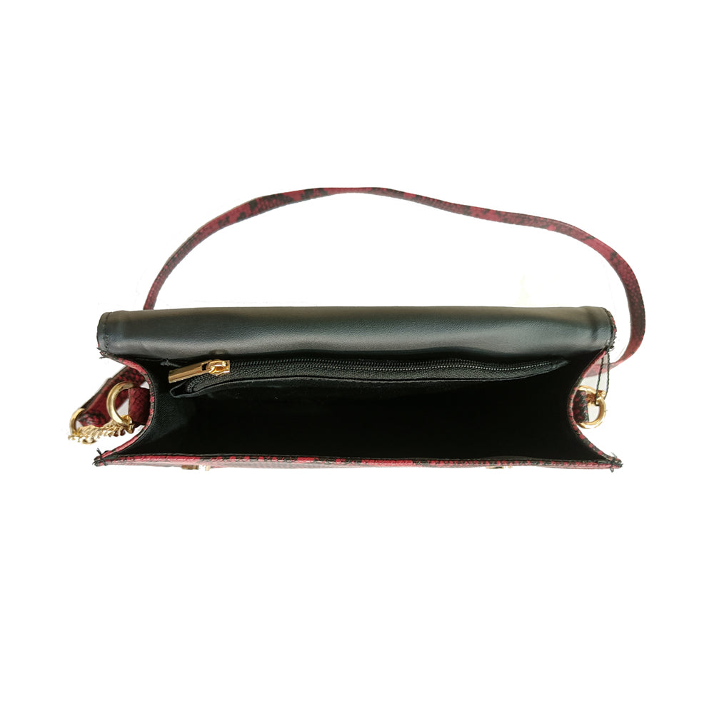 Red Vegan Leather Sling Bag