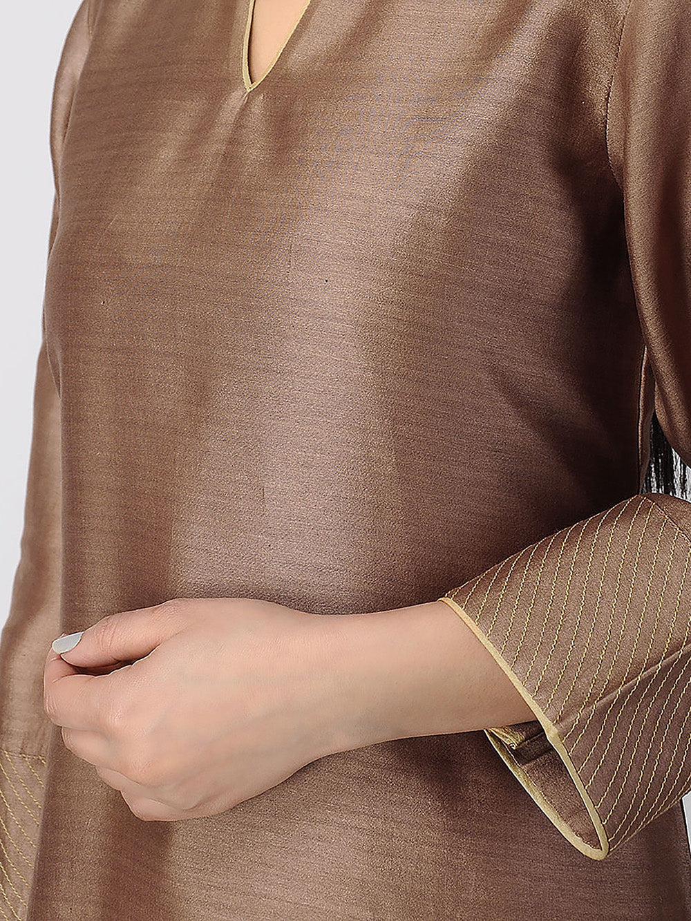 Brown Chanderi Kurta