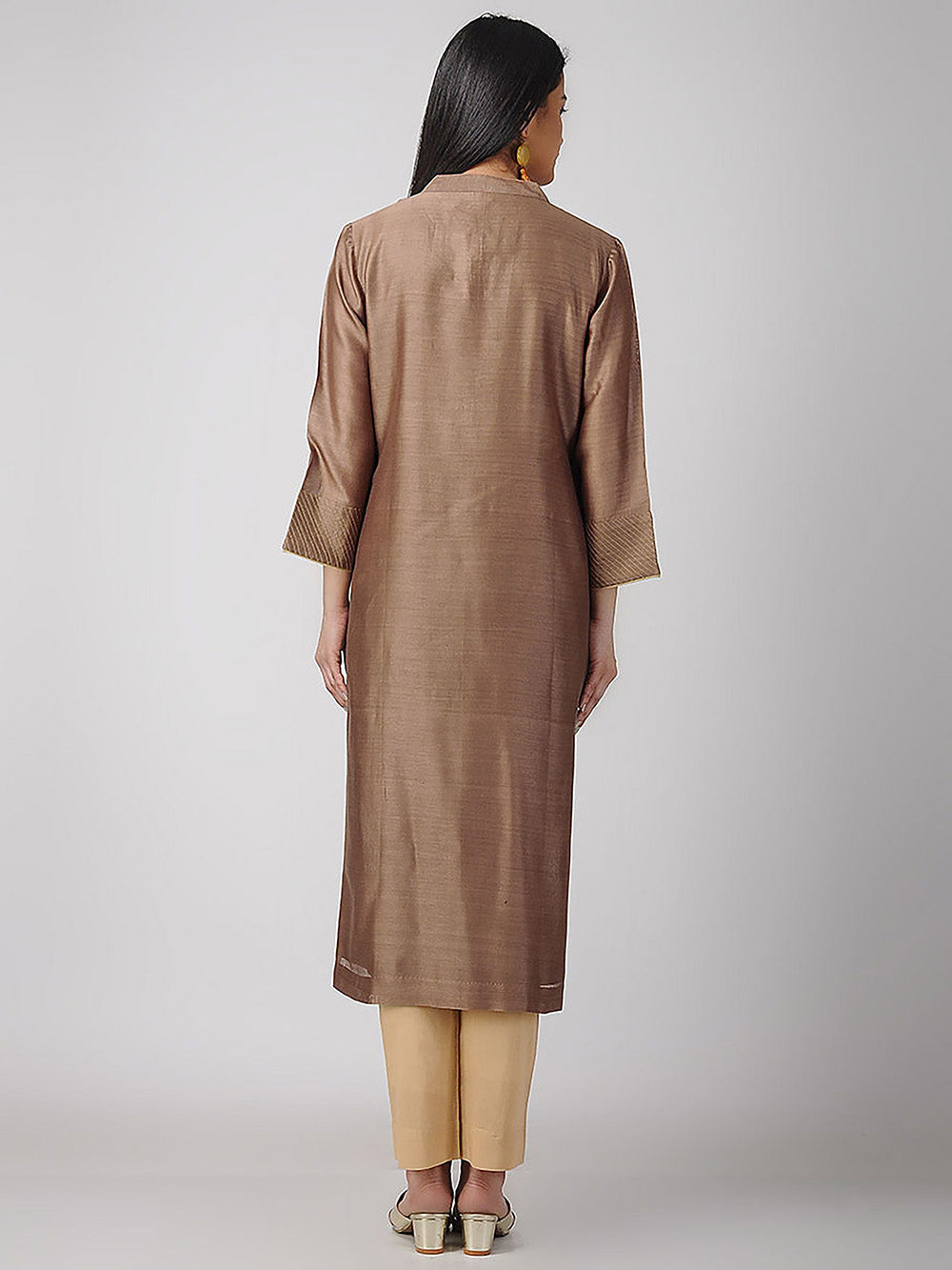 Brown Chanderi Kurta