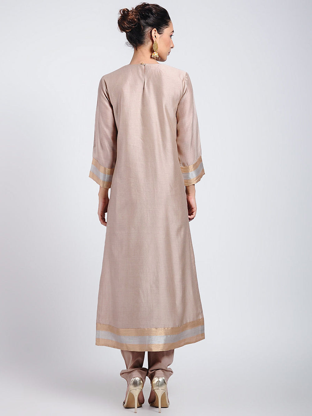 Brown Chanderi Kurta