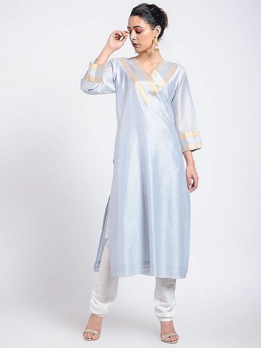 Light Blue Chanderi Kurta