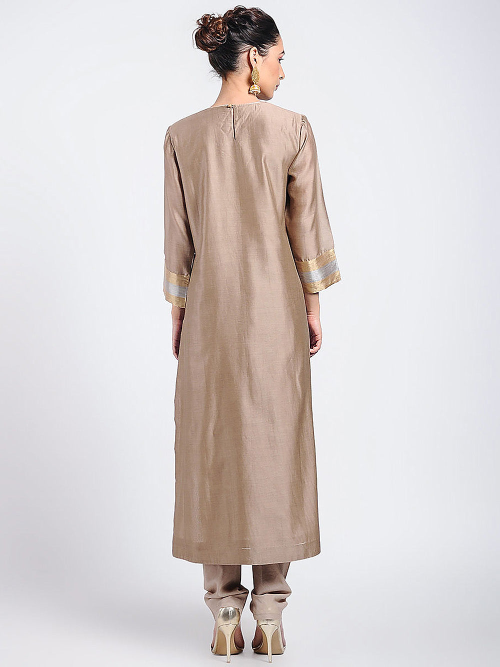 Brown Chanderi Kurta