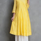 Yellow Chanderi Angrakha Kurta