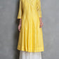 Yellow Chanderi Angrakha Kurta