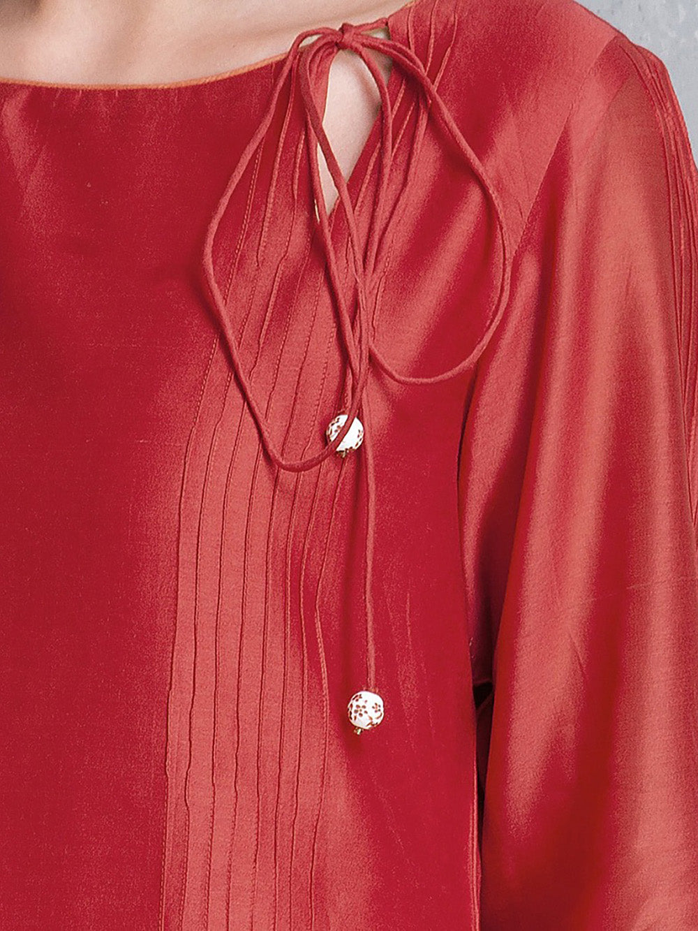 Red Chanderi Kurta