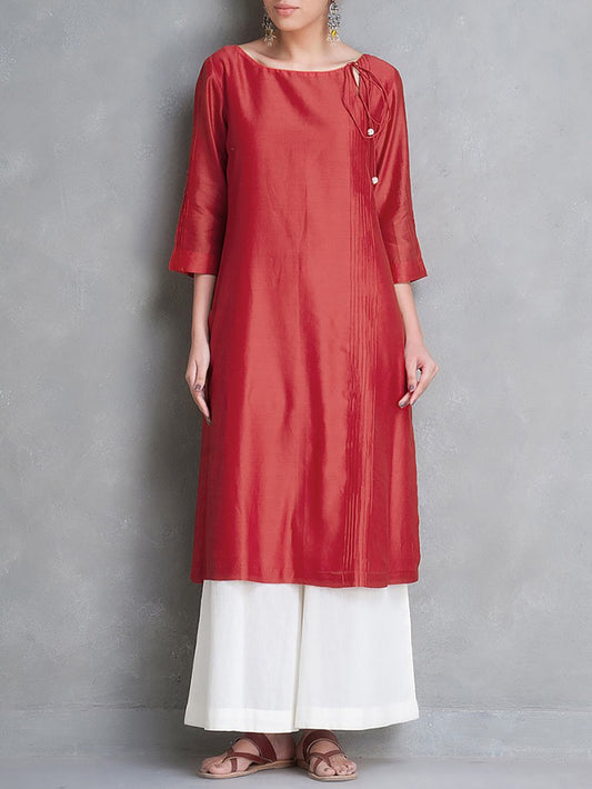 Red Chanderi Kurta