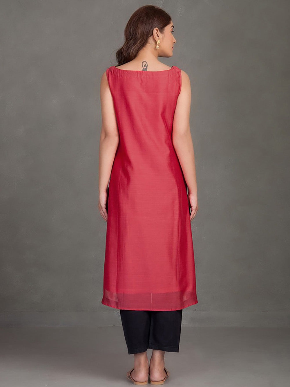 Vermillion Chanderi Kurta