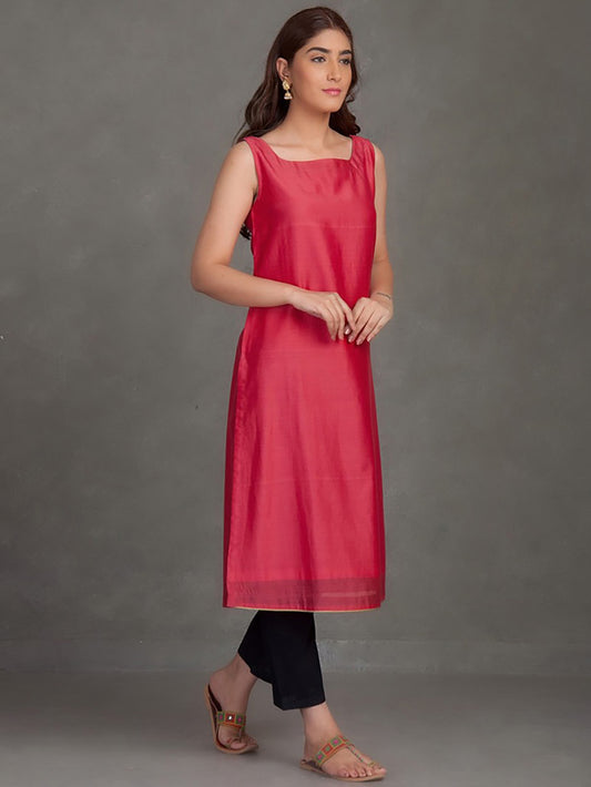 Vermillion Chanderi Kurta