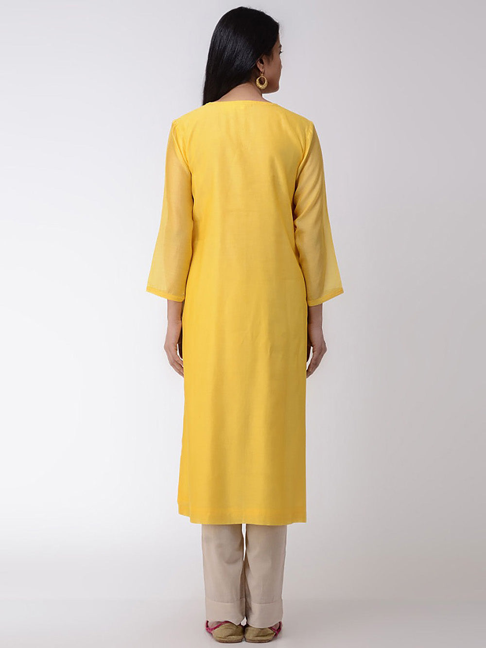 Yellow Chanderi Kurta