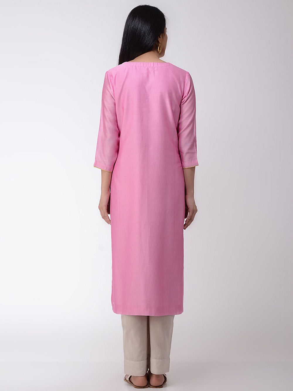 Pink Chanderi Kurta