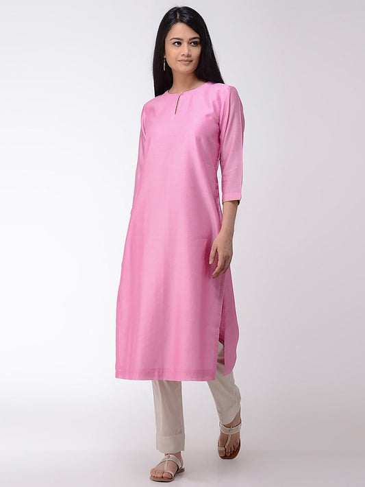 Pink Chanderi Kurta