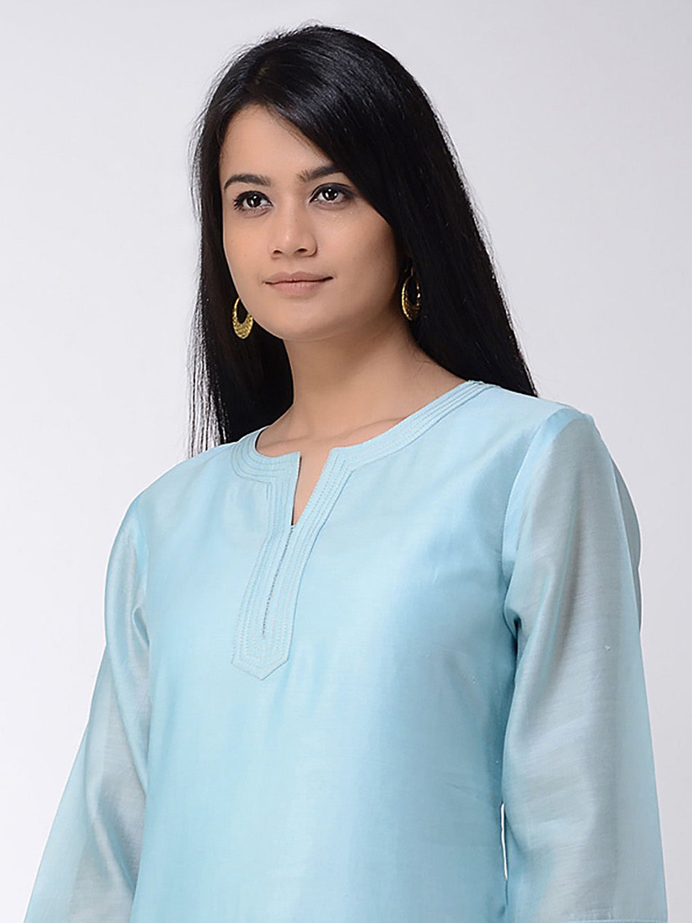 Sky Blue Chanderi Kurta