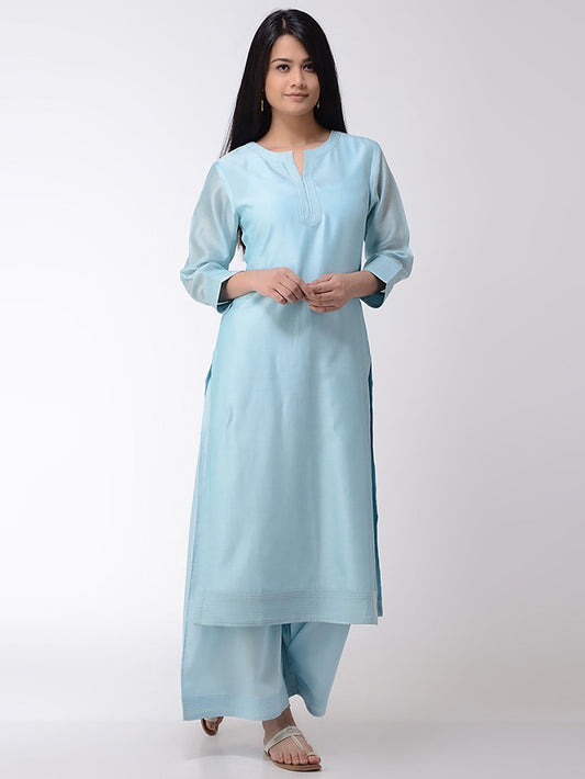 Sky Blue Chanderi Kurta