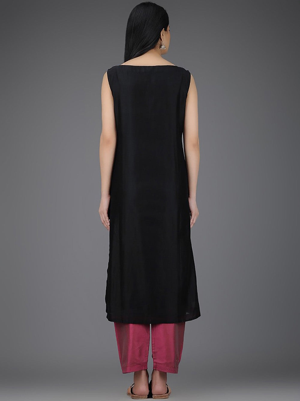 Black Chanderi Kurta