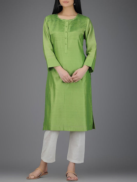 Green Chanderi Kurta