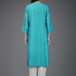 Turquoise Chanderi Kurta