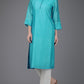 Turquoise Chanderi Kurta