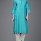 Turquoise Chanderi Kurta