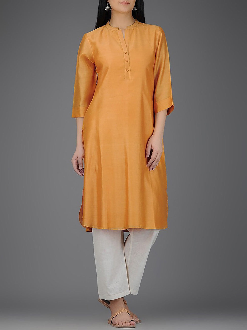 Mustard Chanderi Kurta