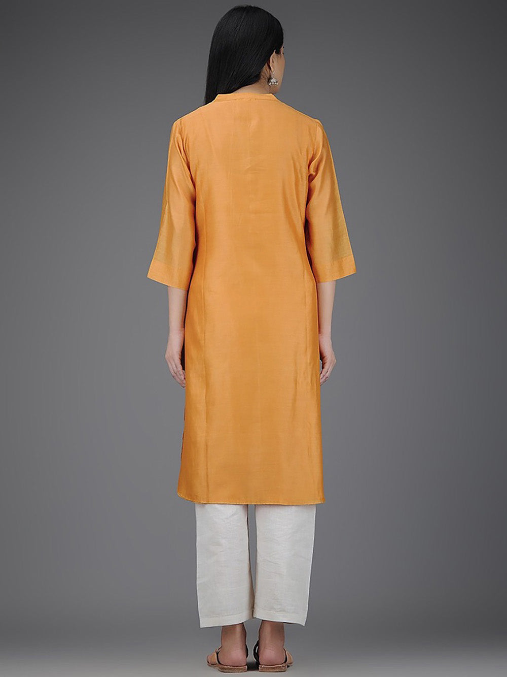 Mustard Chanderi Kurta