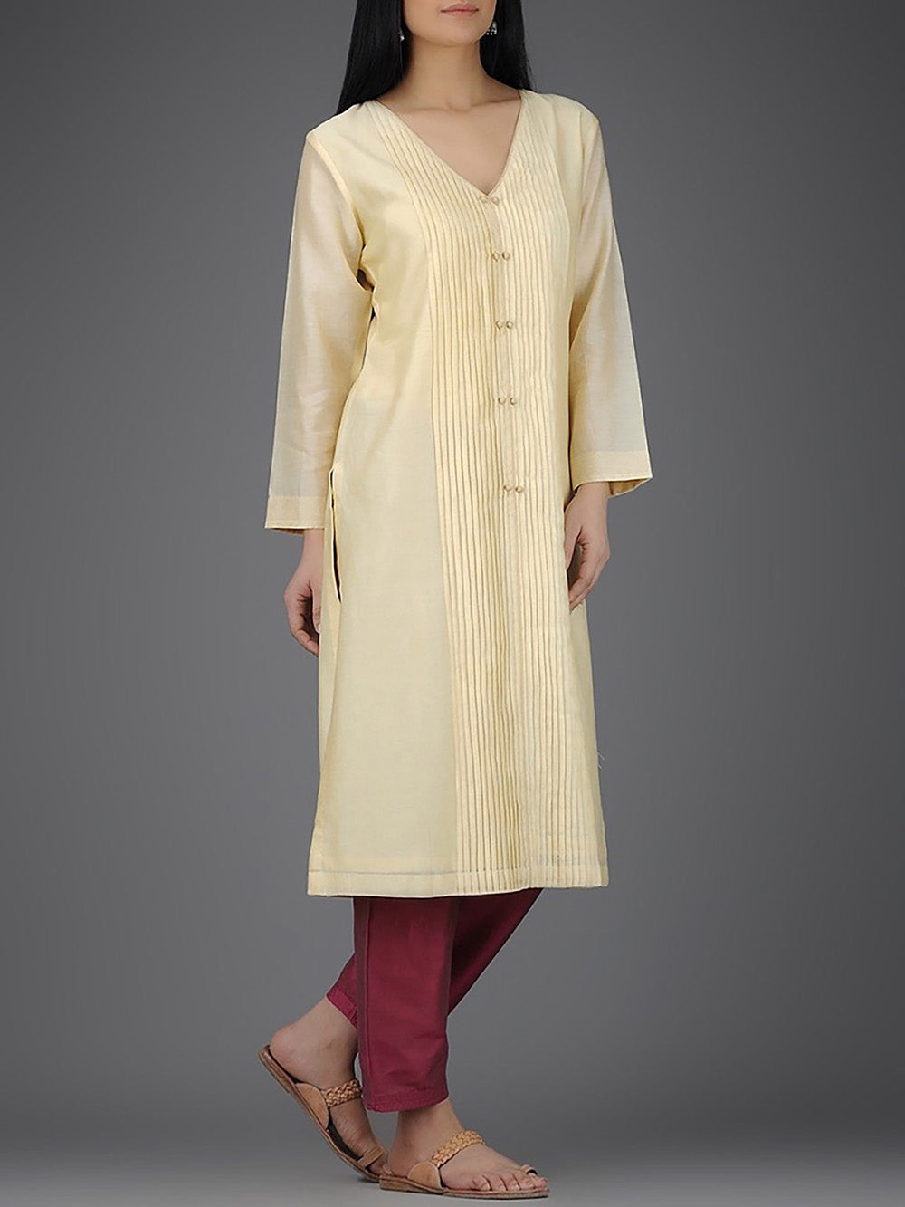 Ivory Chanderi Kurta