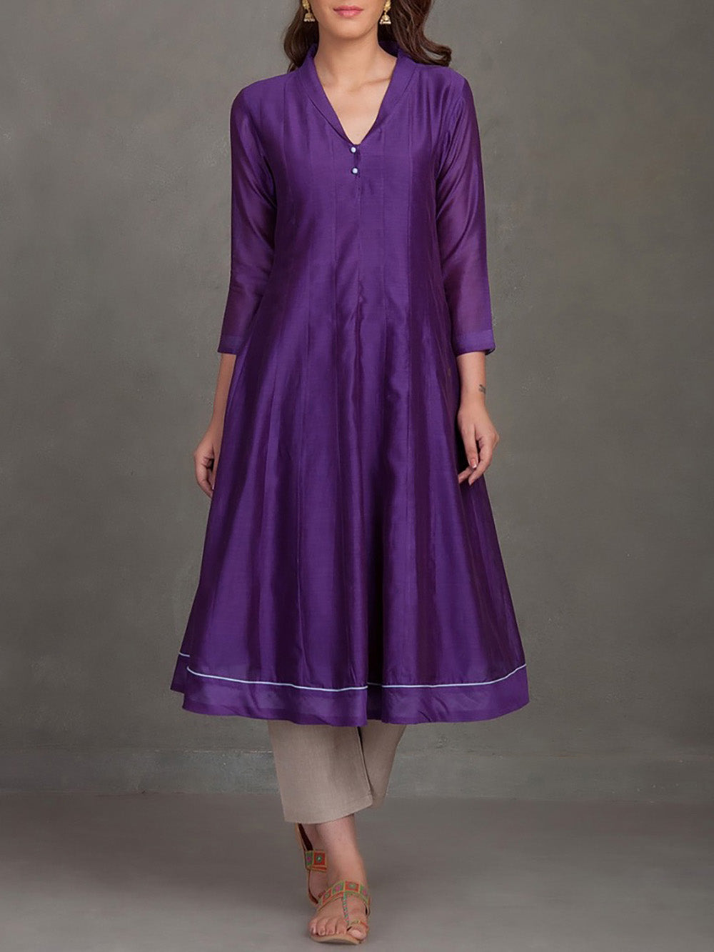 Purple Chanderi Kurta