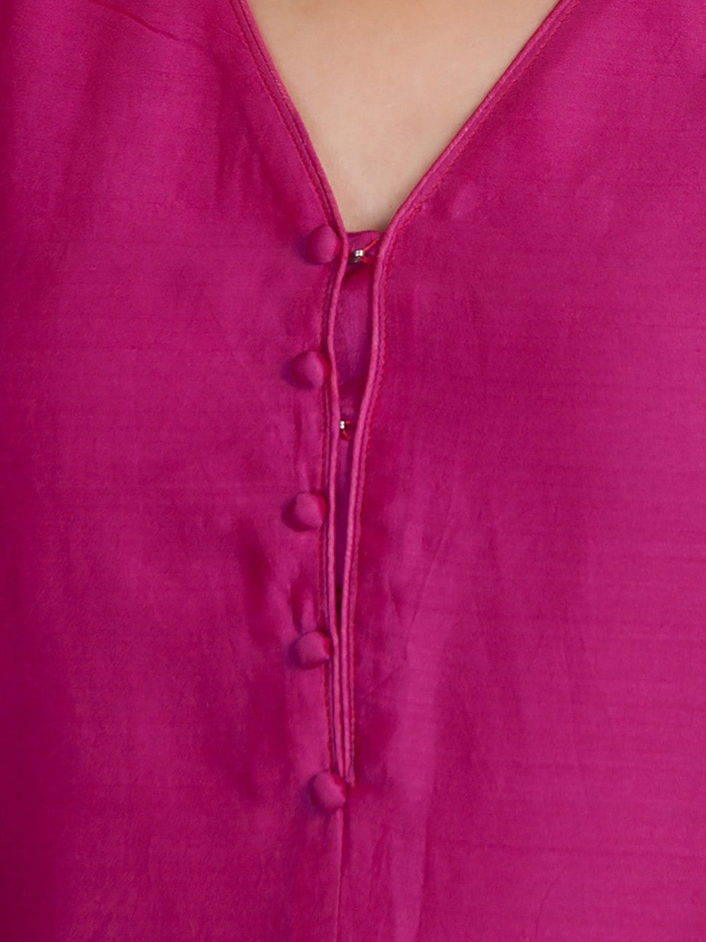 Fuchsia pink Chanderi Kurta