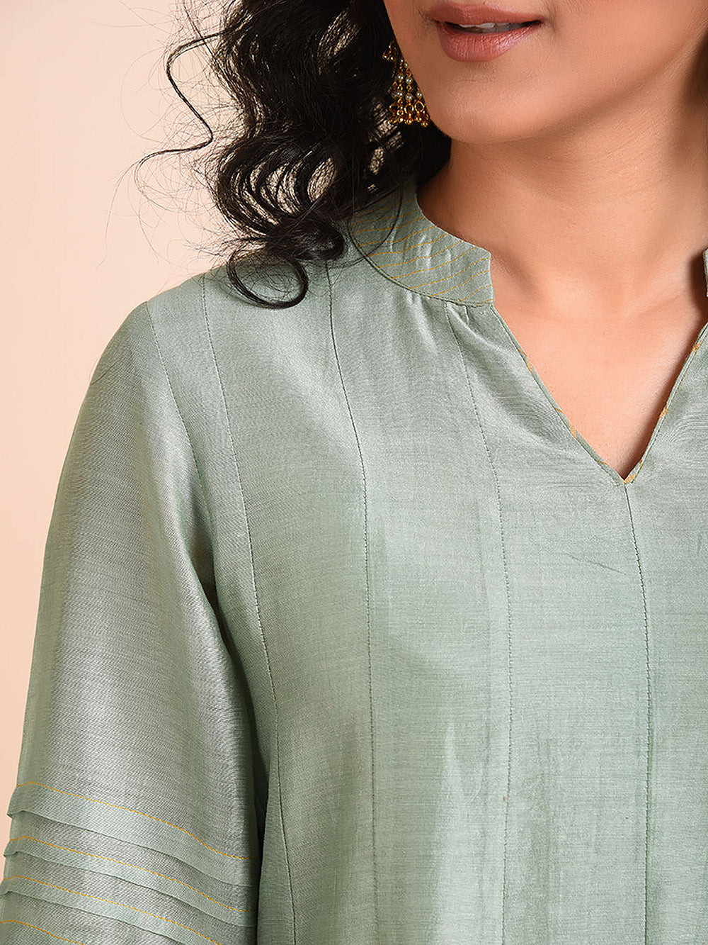 Sage Green Chanderi Kurta