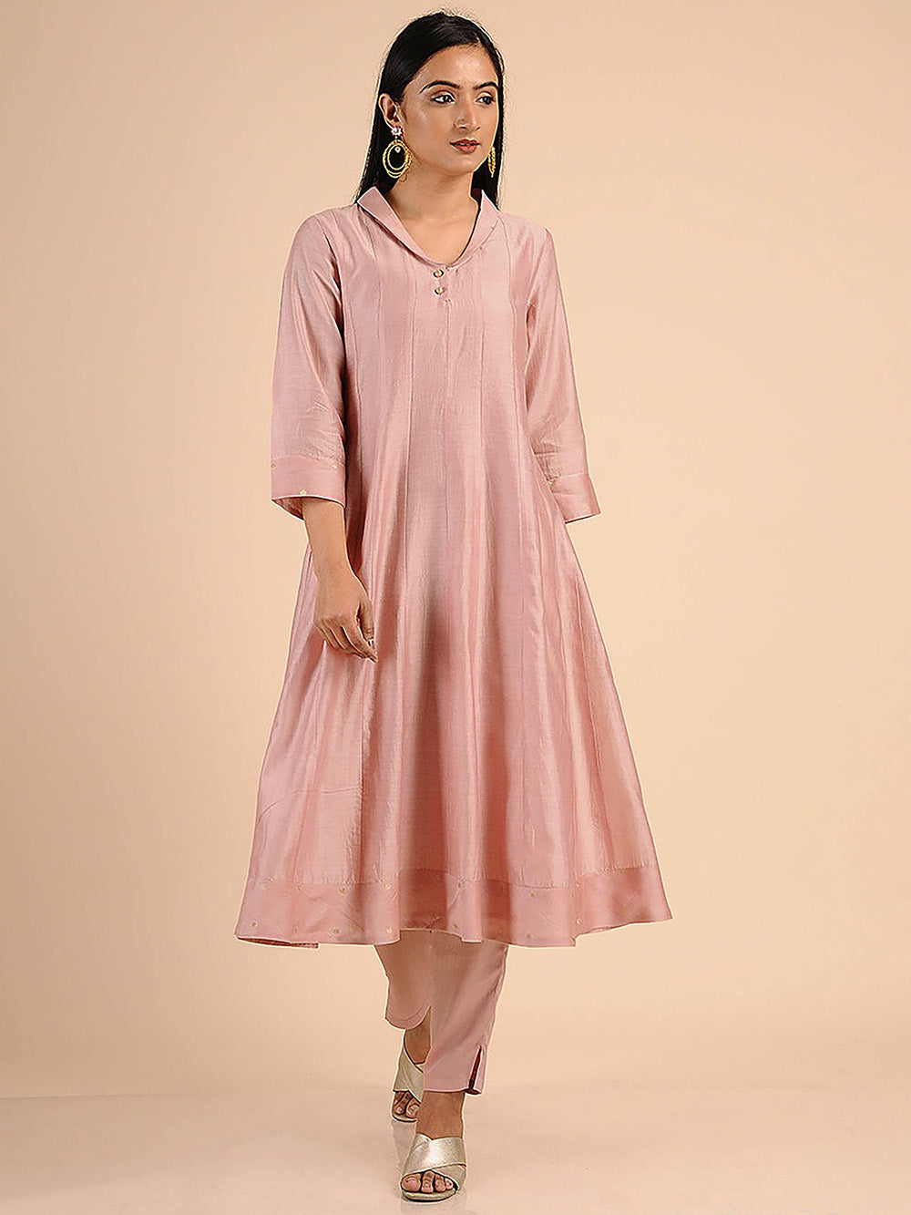 Pink Chanderi Kurta