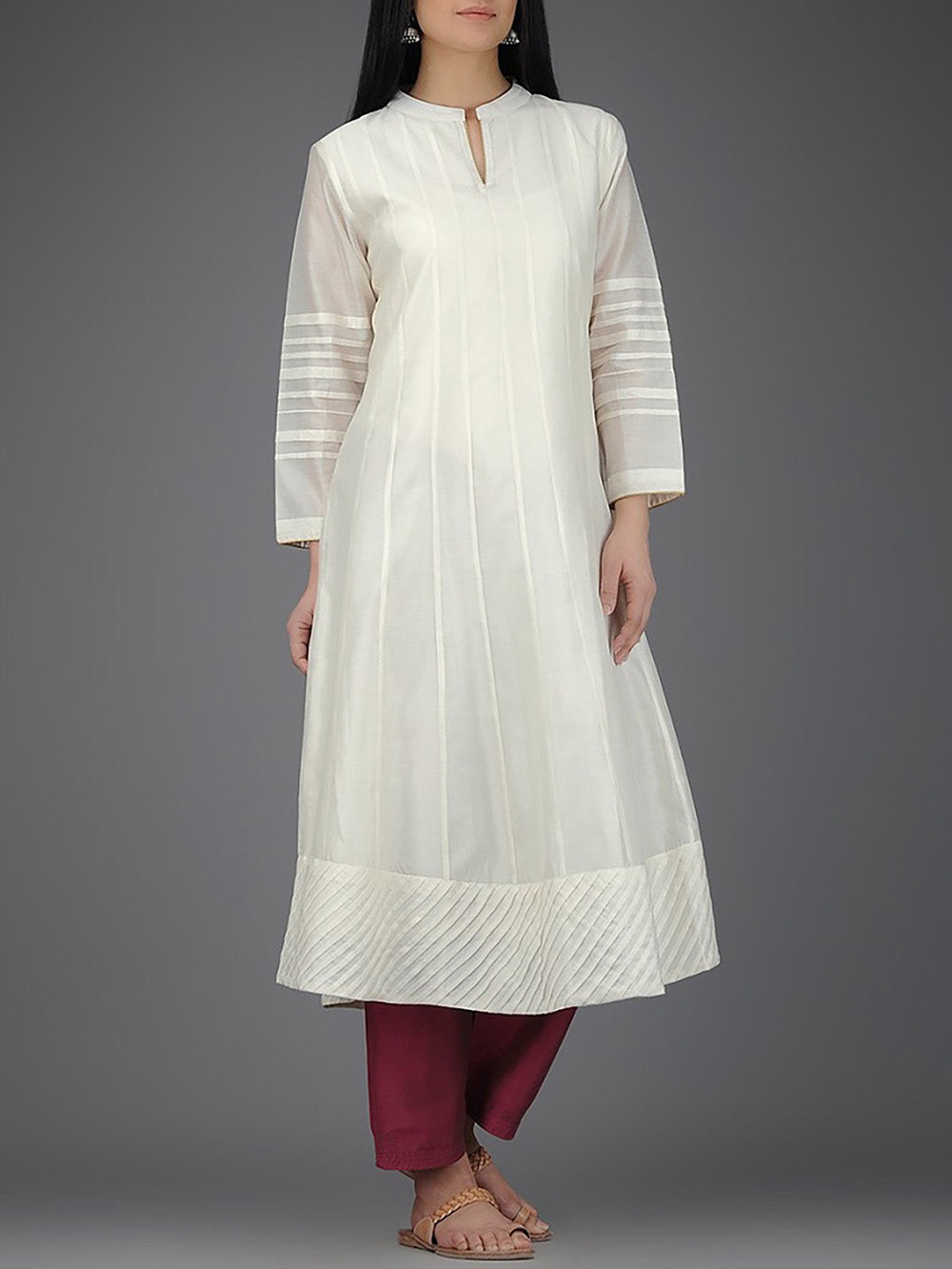 Off White Chanderi Kurta