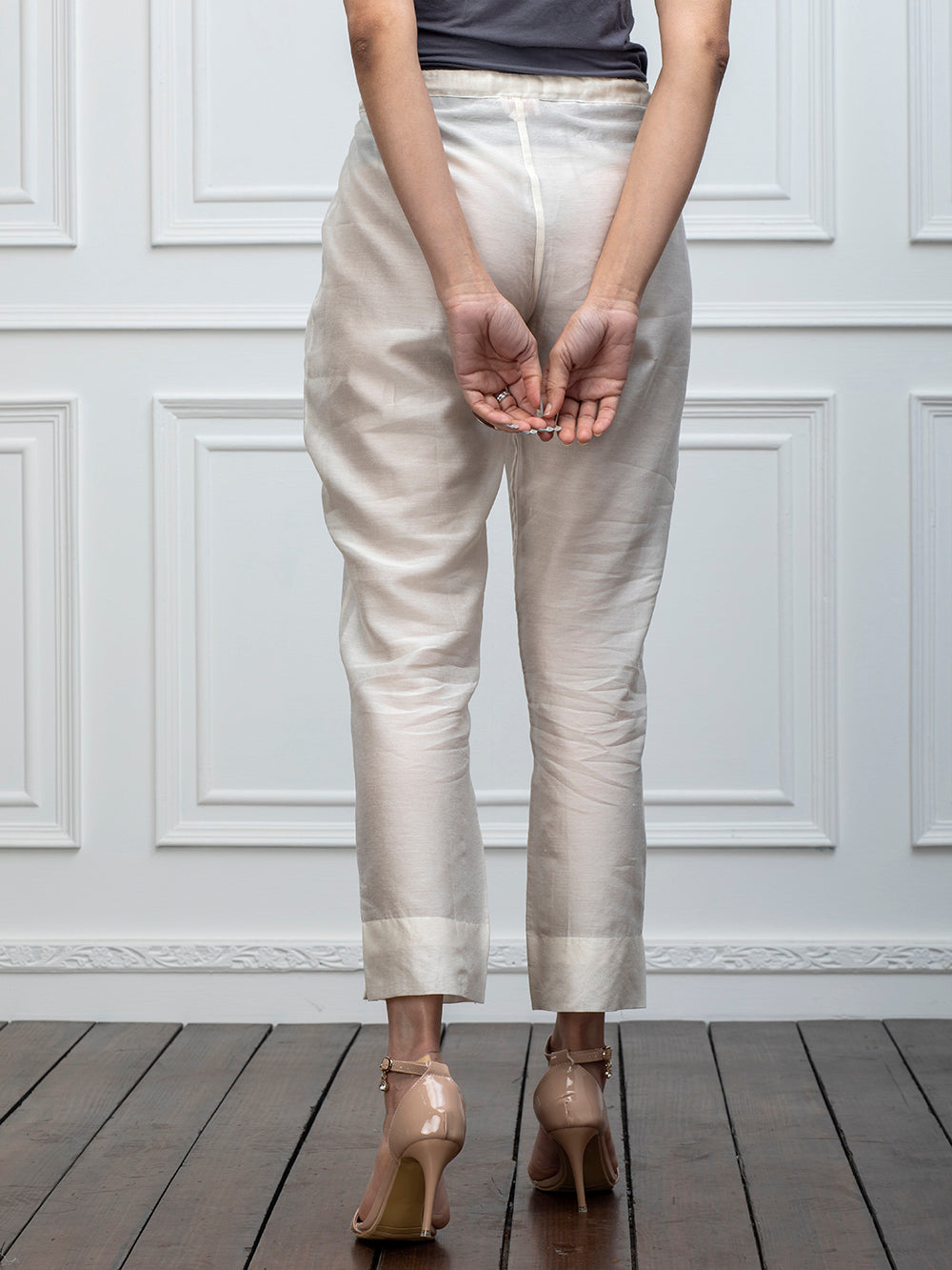 Ivory Cotton Pants