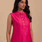 Magenta Chanderi kurta with pants set of 2