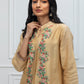 Beige chanderi kurta with pants Set of 2