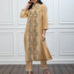 Beige chanderi kurta with pants Set of 2