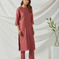 Rust Chanderi Kurta