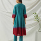 Teal Green Ombre Dye Chanderi Suit - Set of 3