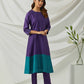 Purple Chanderi Embroidered Kurta