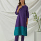 Purple Chanderi Embroidered Kurta