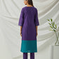 Purple Chanderi Embroidered Kurta