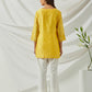 yellow embroidered chanderi tunic