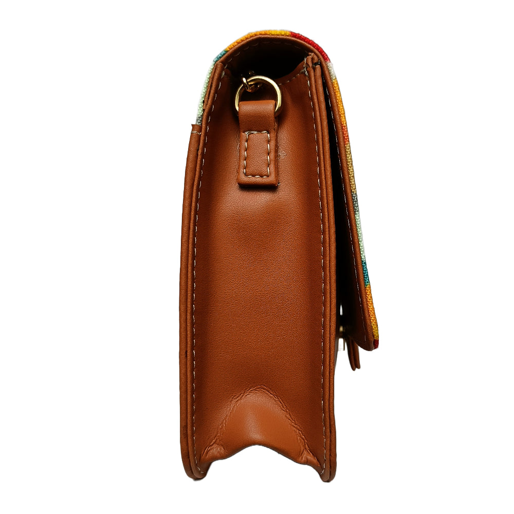 Tan Vegan Leather Sling Bag