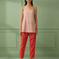 Coral Cotton Shirt with Pants Set