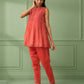 Coral Cotton Shirt with Pants Set