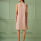 Coral Cotton Silk Gathered dress