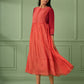 Coral Cotton Silk Maxi Dress