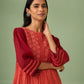 Coral Cotton Silk Maxi Dress